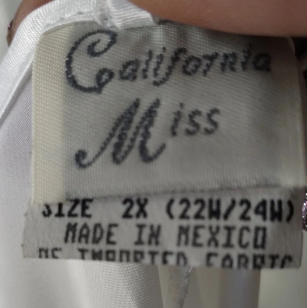 Vintage‎ California Miss White Satin Lace Nightgown Dress & Robe Size 2X 22W/24W